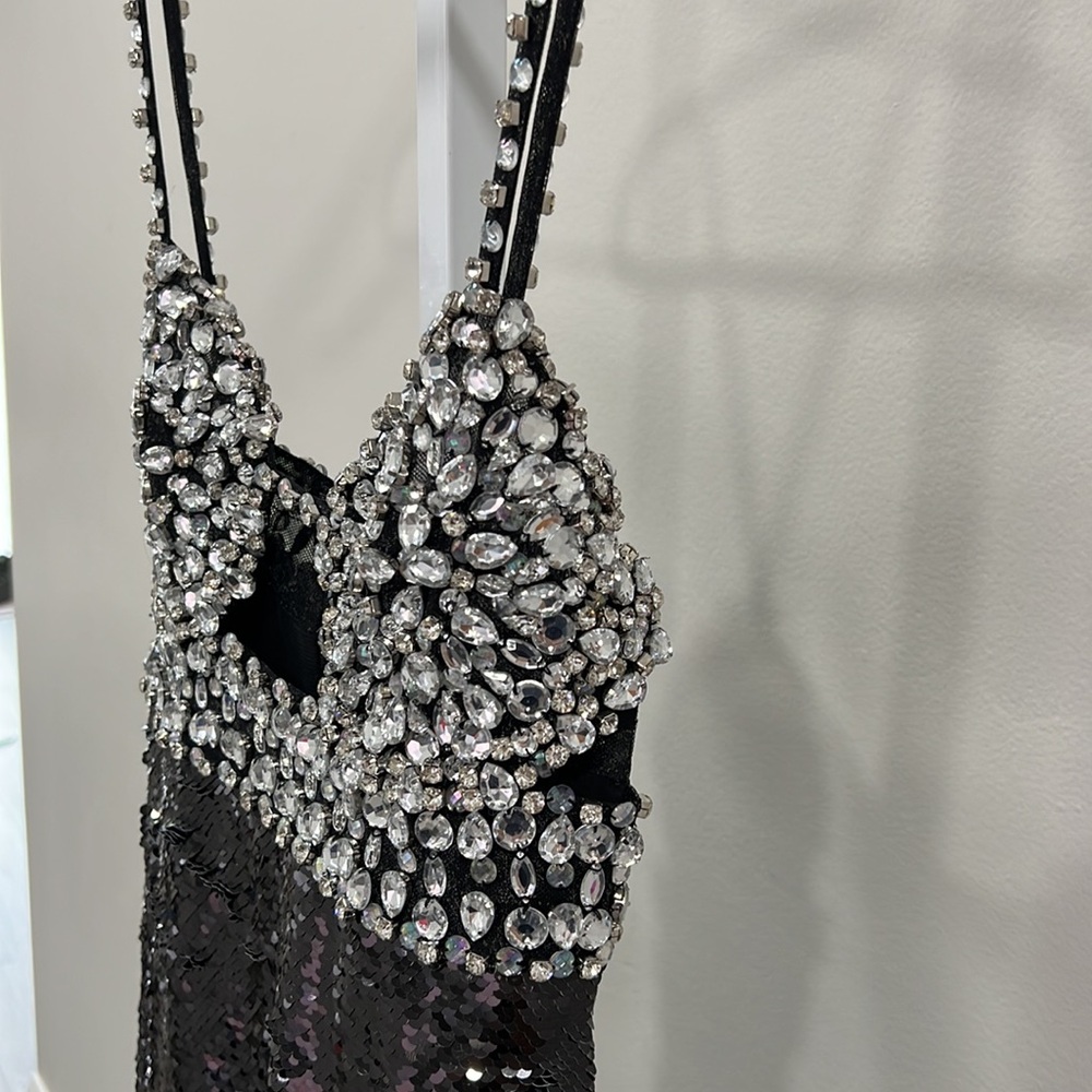 PATBO Hand Beaded Sequin Gown in Black - Picture 9 of 15